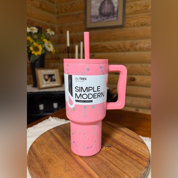PINK SKELETONS DANCING DISCO 30oz Simple Modern HALLOWEEN Tumbler - Picture 1 of 9